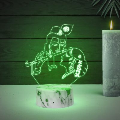 D Illusion Krishna Led Night Lamp with Multicolored Light